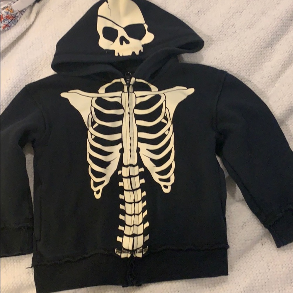 Disney glow-in-the-dark skeleton hoodie, kids XS